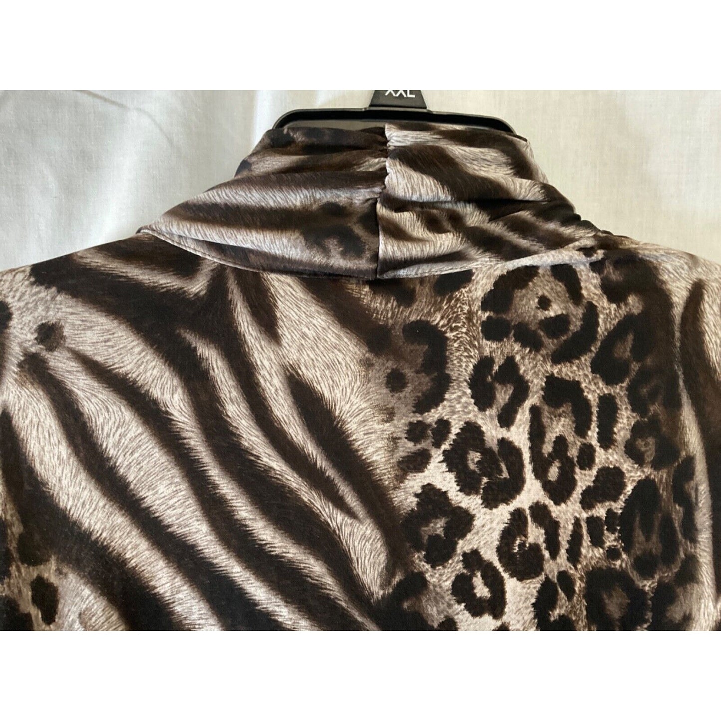 Kim Rogers Large Animal Print Dress Top, Bead Detail, 3/4 Sleeve