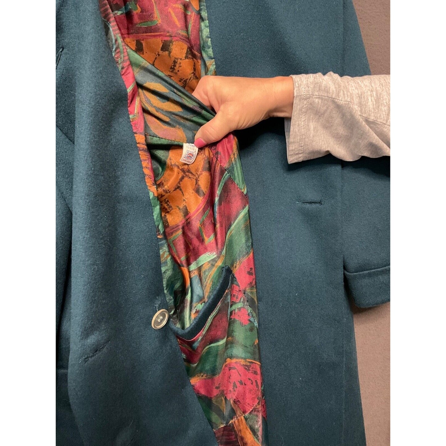 Vintage Alorna Super Fina Wool Blend L Coat Double Breasted Made in USA Parka