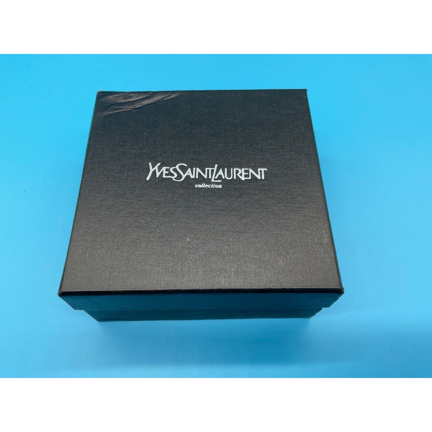 Yves Saint Laurent Luxury Black Gift Box 5x5 Inches with Dust Cover EMPTY BOX