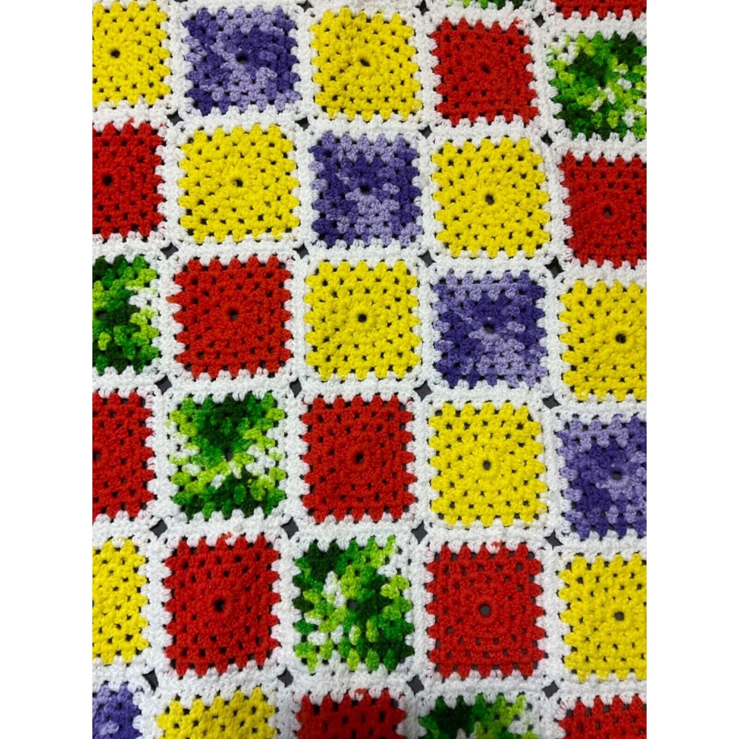 Handmade Crochet Granny Blanket Multicolor Throw Afghan 60"x 90" Fall Colors