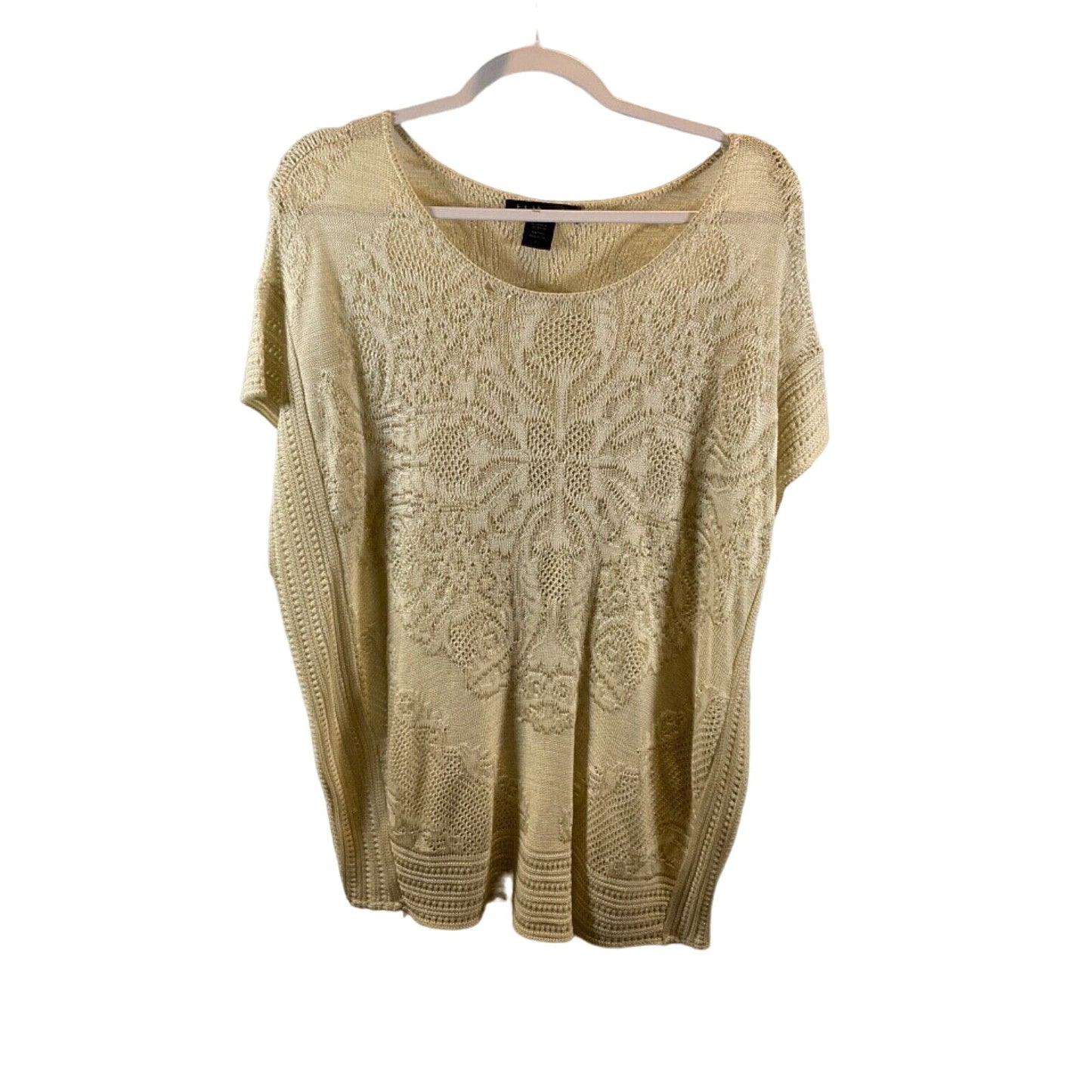 United States Sweaters Women's L Loose Knit Sweater - Tan, Small Flaw, Acrylic/R