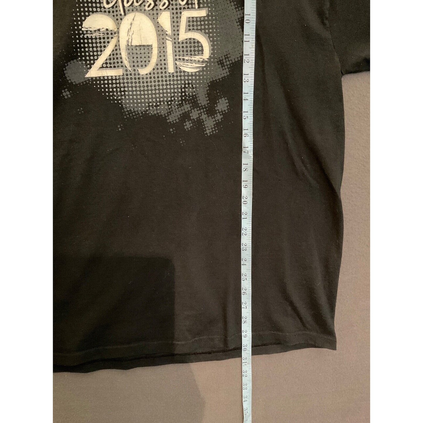 Class of 2015 T-Shirt XL Black Cotton Blend - Graduation Crew Neck Tee