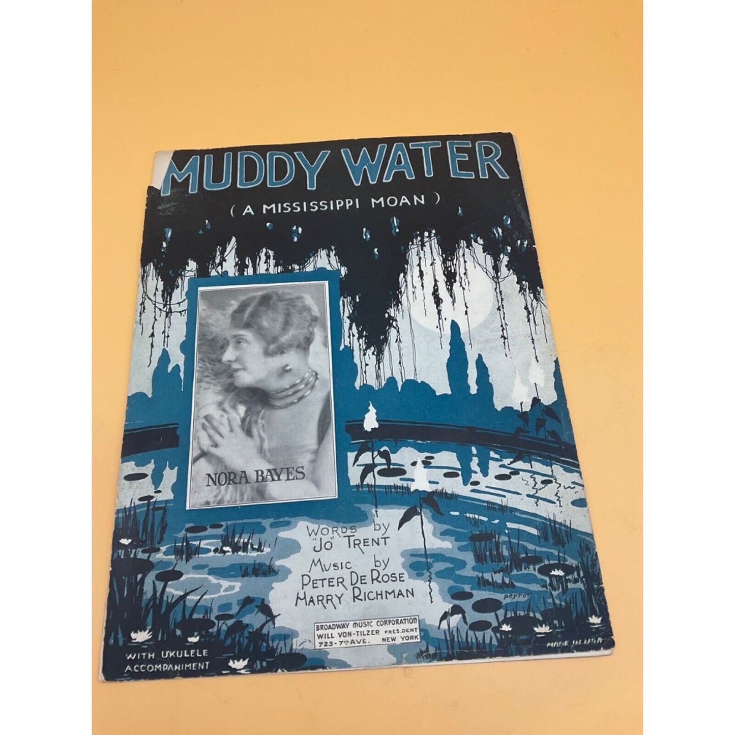 4 Vintage Sheet Music Blues, Jazz & Latin Themes, "Muddy Water," "Red Hot Mamma"