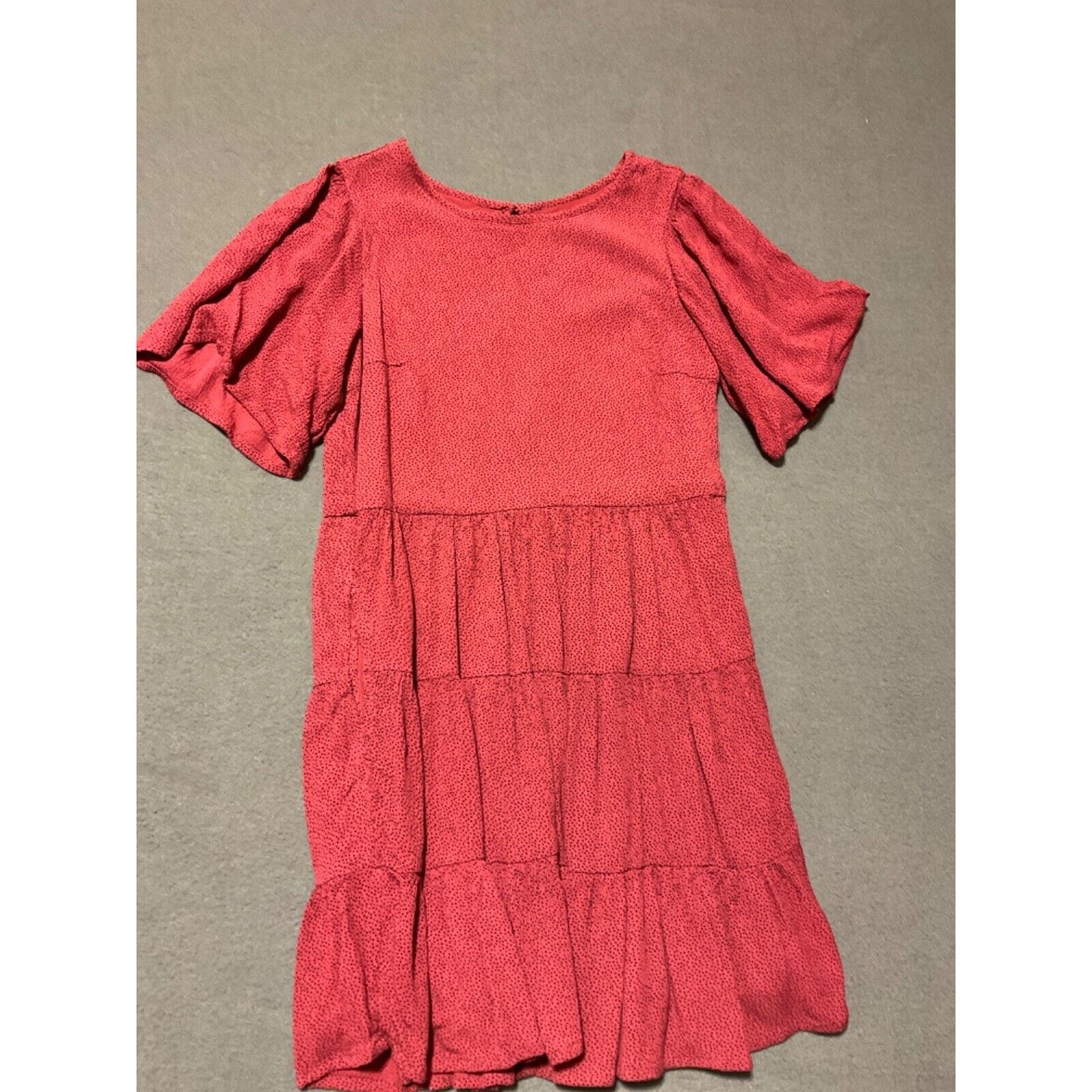 Abercrombie & Fitch Tiered Ruffle Dress XXS Red Side Pockets