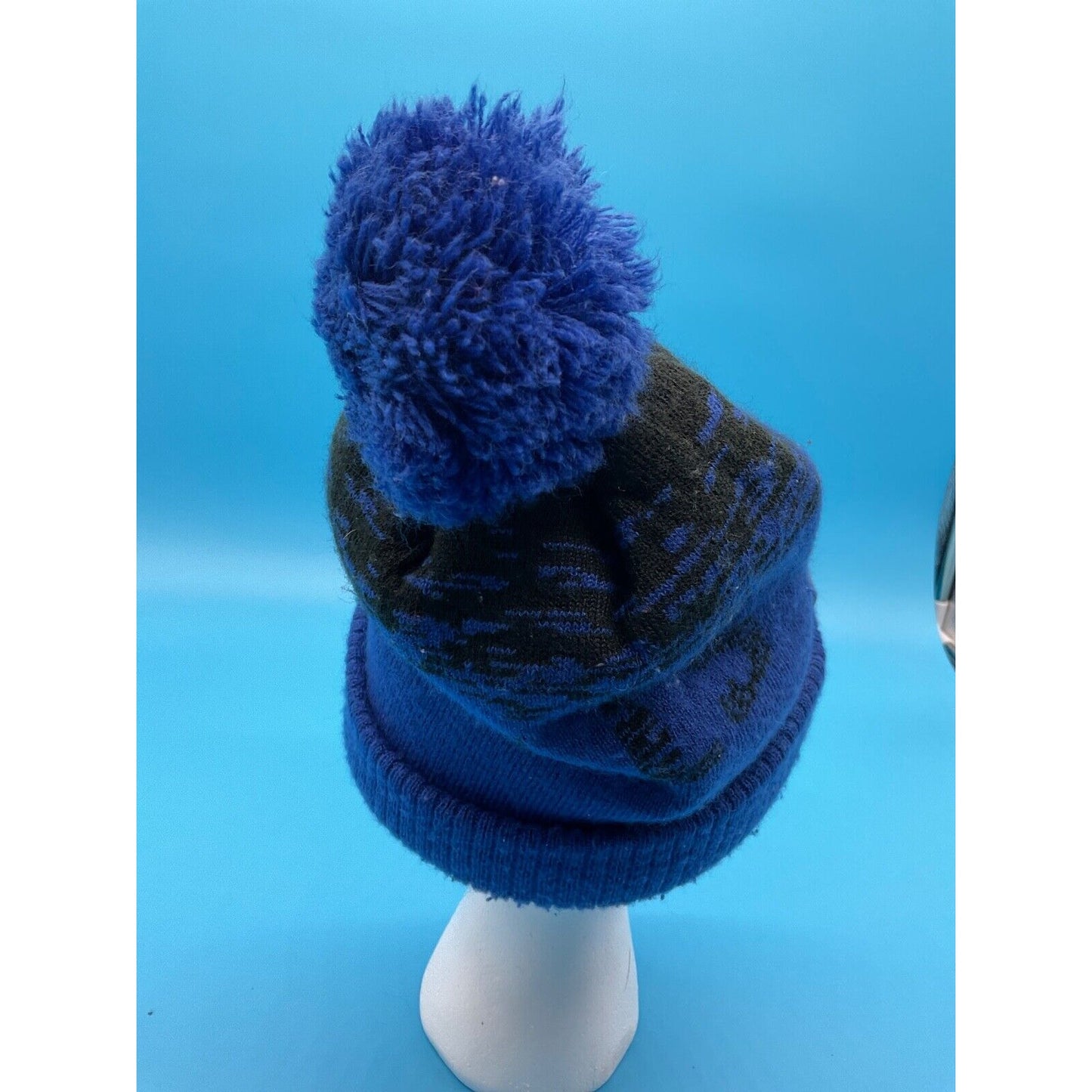 Buffalo Bills Knit Beanie by New Era NFL Blue with Pom and Fleece Lining