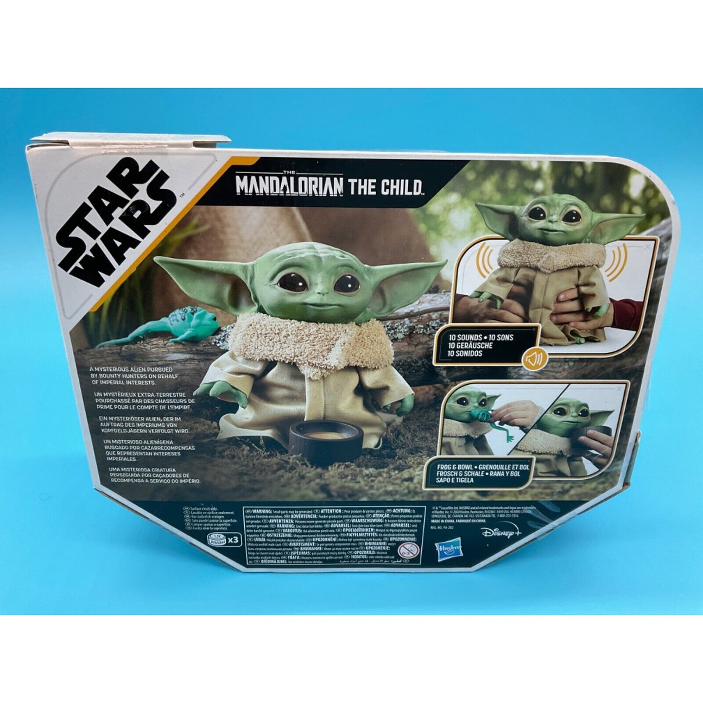 STAR WARS Mandalorian The Child Plush 7.5" Baby Yoda Frog & Bowl 10 Sounds NIB