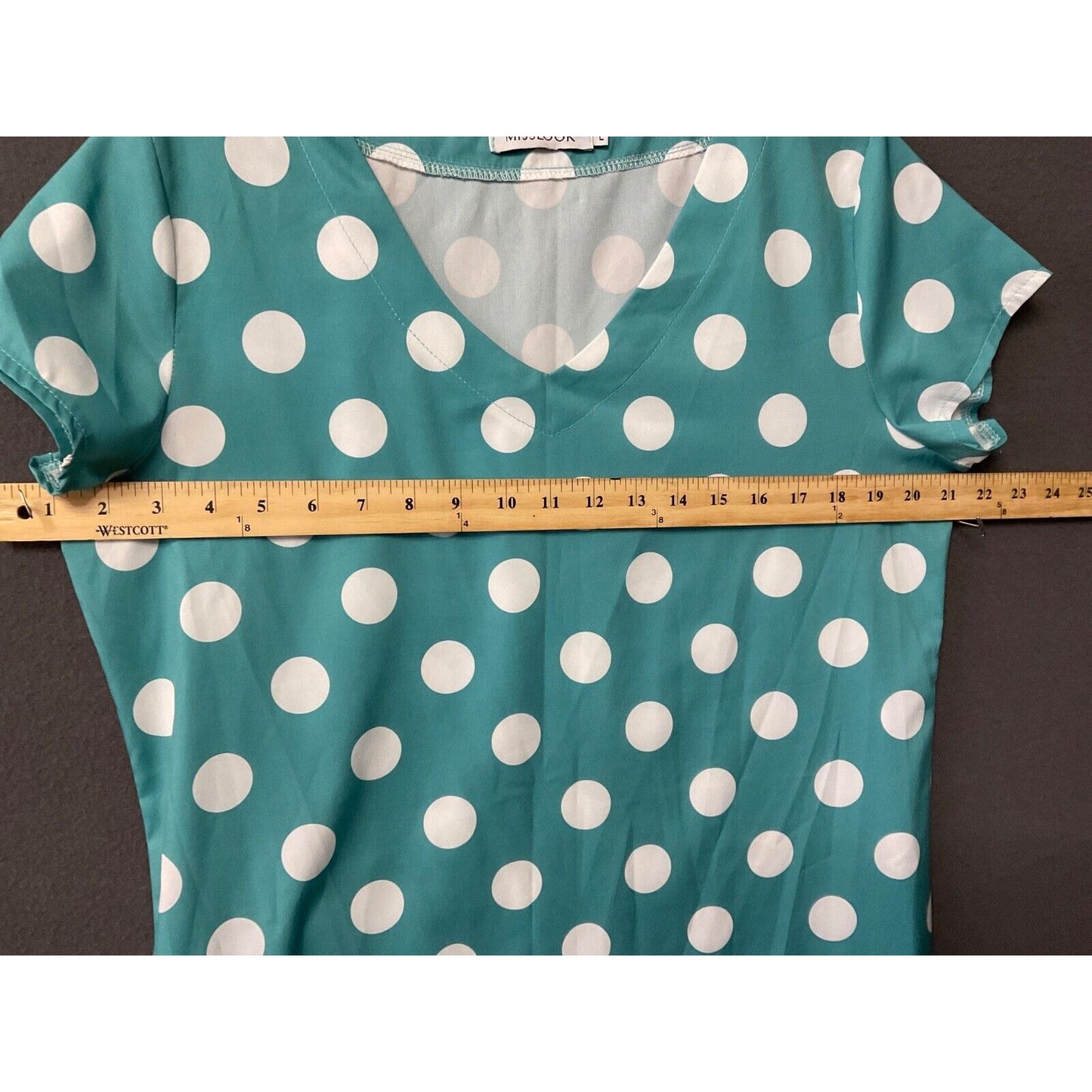 Misslook Polka Dot Dress Large Cotton Casual Short Sleeve