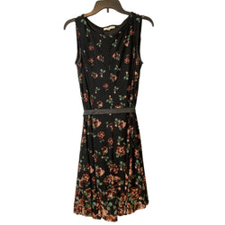 HAANI Petite Sleeveless Maxi Dress PL Black Floral Ribbon Waist Pullover