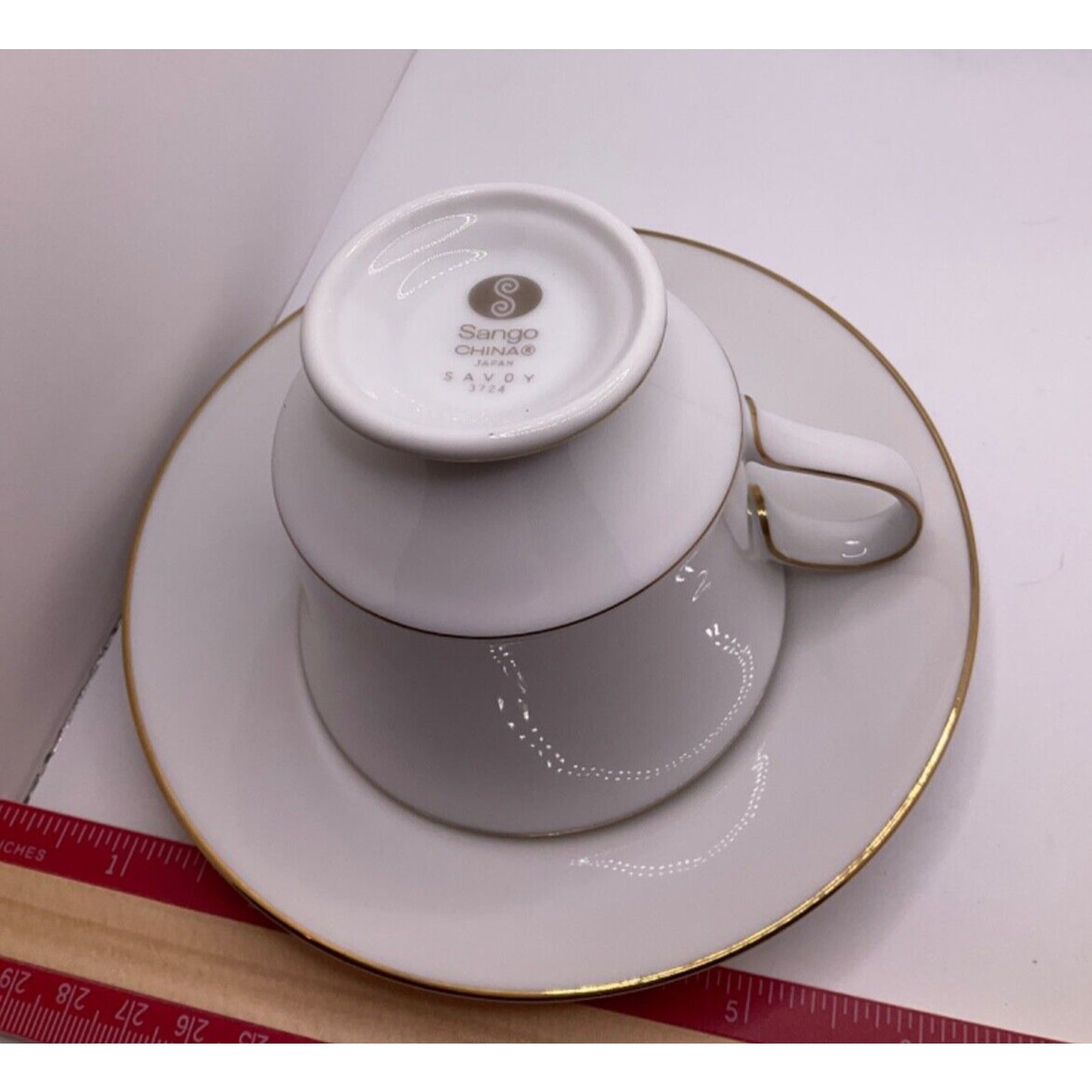 Vintage Sango Savory 3724 Tea Cup and Saucer - Made in Japan, Gold Trim