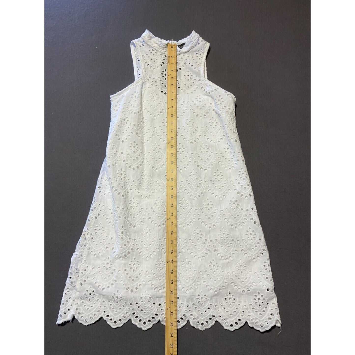 White Sleeveless Eyelet Summer Dress by Derek Heart, Youth Medium