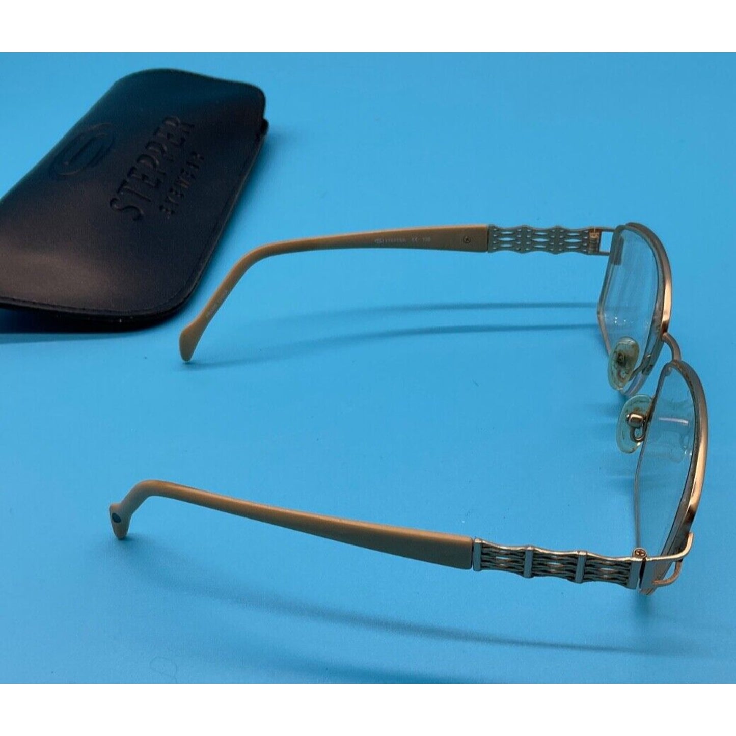 Stepper S1-50207 Titanium Glasses Frames Gold Tan Lightweight Half-rim