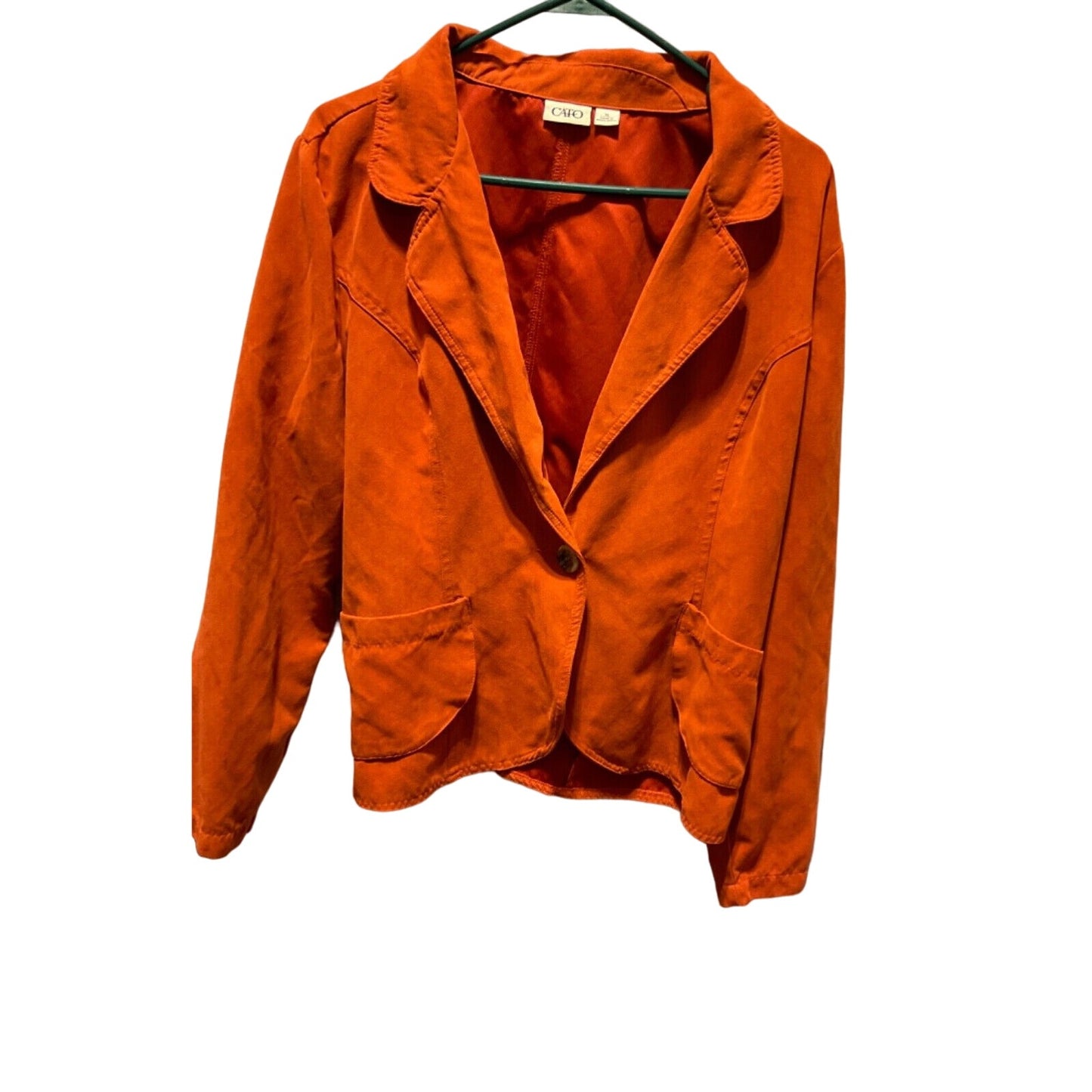 Cato Women's Blazer XL Burnt Orange Suede-Like Polyester