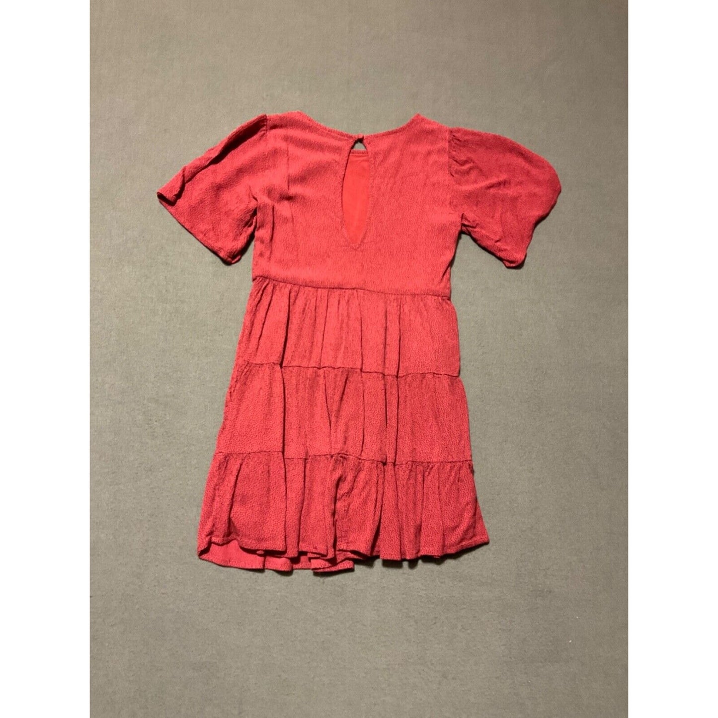 Abercrombie & Fitch Tiered Ruffle Dress XXS Red Side Pockets