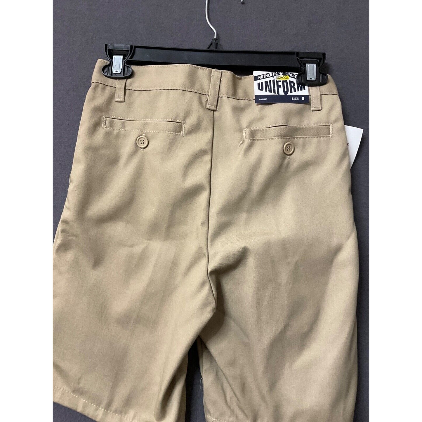 Authentic Galaxy Shorts Boys 8 Khaki Chino School Uniform Adjustable Waist NWT