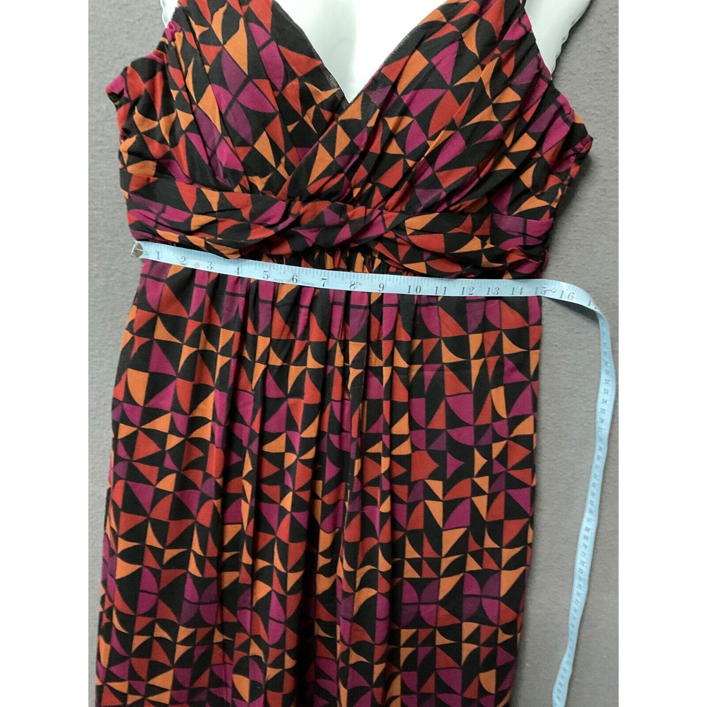 Apt. 9 Women's Sleeveless Geometric Sundress Size L Nylon Blend Retro Chic