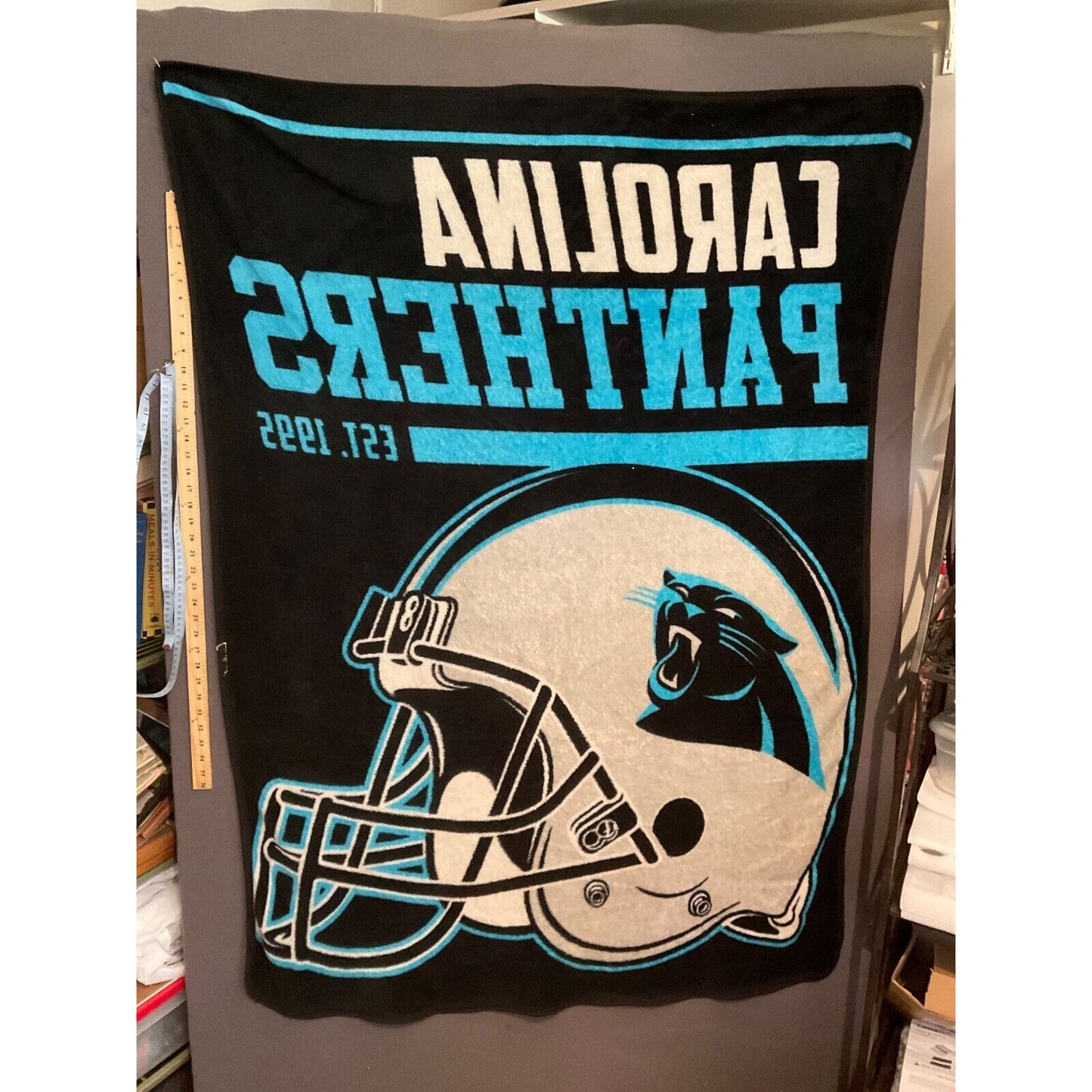 Carolina Panthers Blanket 60x45" NFL Team Logo Throw Black/Blue/White