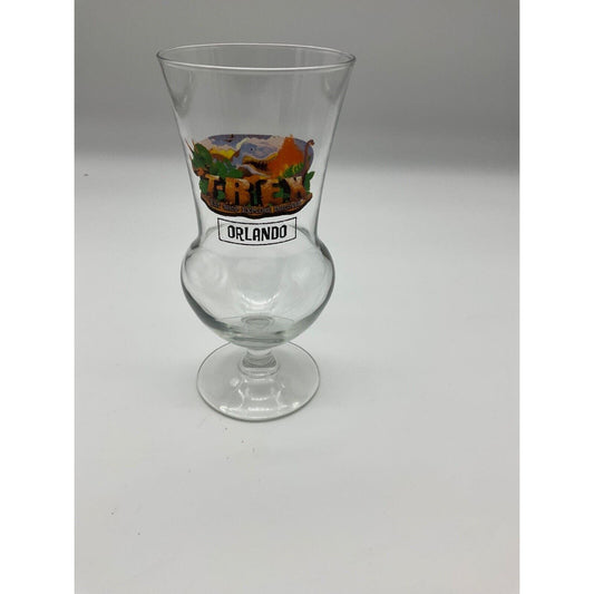 T-Rex and Rainforest Cafe Orlando Souvenir Hurricane Glass, 16 oz Dinosaur