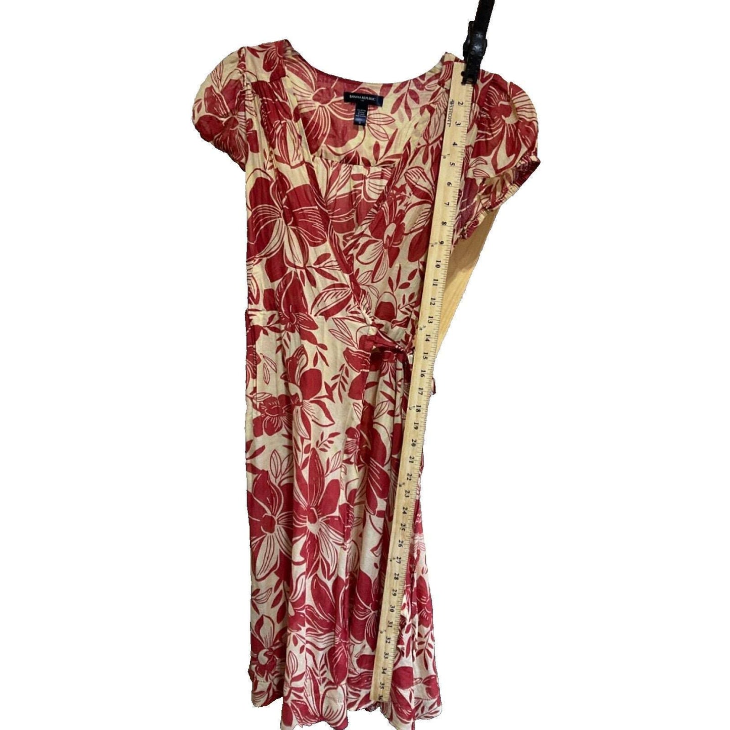 Banana Republic Wrap Dress Size 0 Floral 30% Silk 70% Cotton Short Sleeve