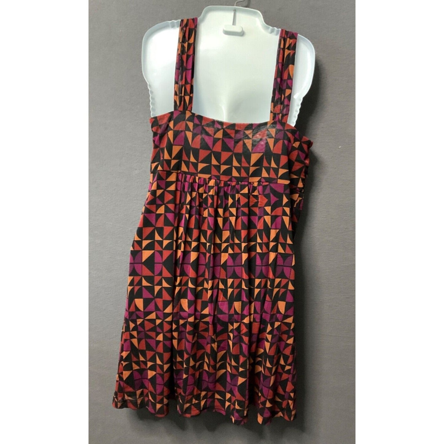 Apt. 9 Women's Sleeveless Geometric Sundress Size L Nylon Blend Retro Chic