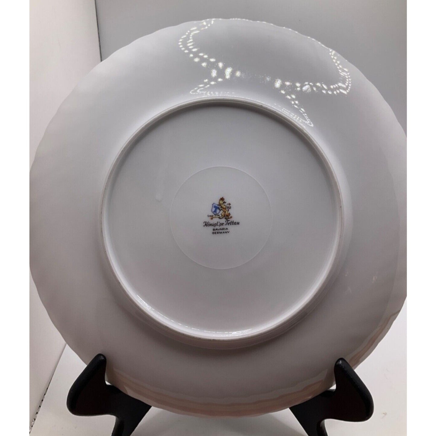 Vintage Königl. pr. Tettau Bavaria Salad Plate  8" Gold Trim Floral Konigl