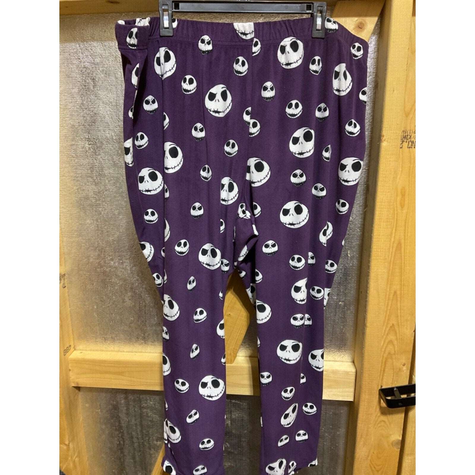 Disney Skellington "Nightmare Before Coffee" Christmas Pajamas 2PC 3X Purple