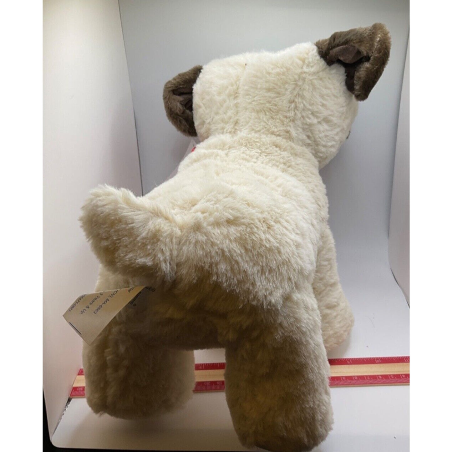 Walmart Puppy Love Pug Dog Stuffed Animal - 13" Long, Cream/Brown, With Tag