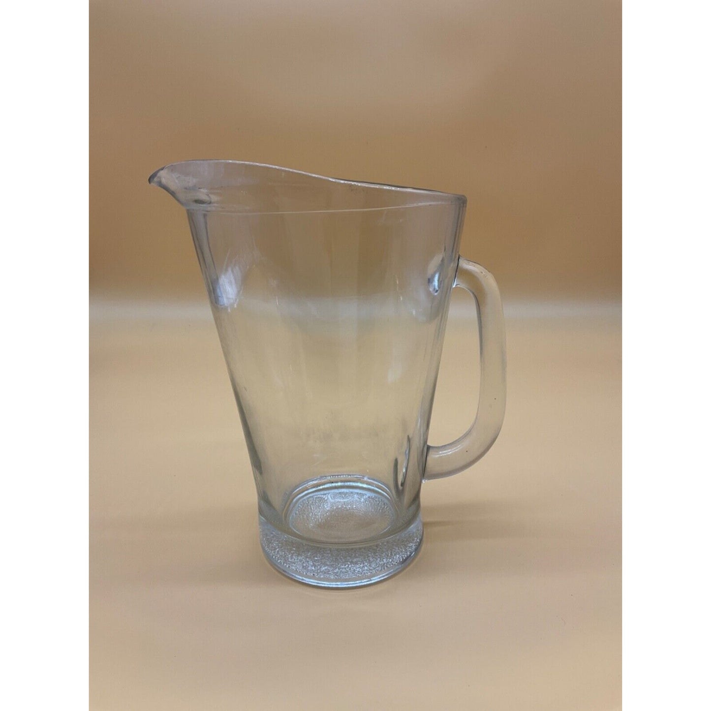 9" Vintage RETRO Heavy Clear Glass Pitcher Frosted Bottom No Chips or Scratches