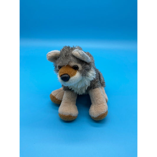 Wild Republic Realistic Sitting Gray Wolf Pup Plush Stuffed Small 8” Soft