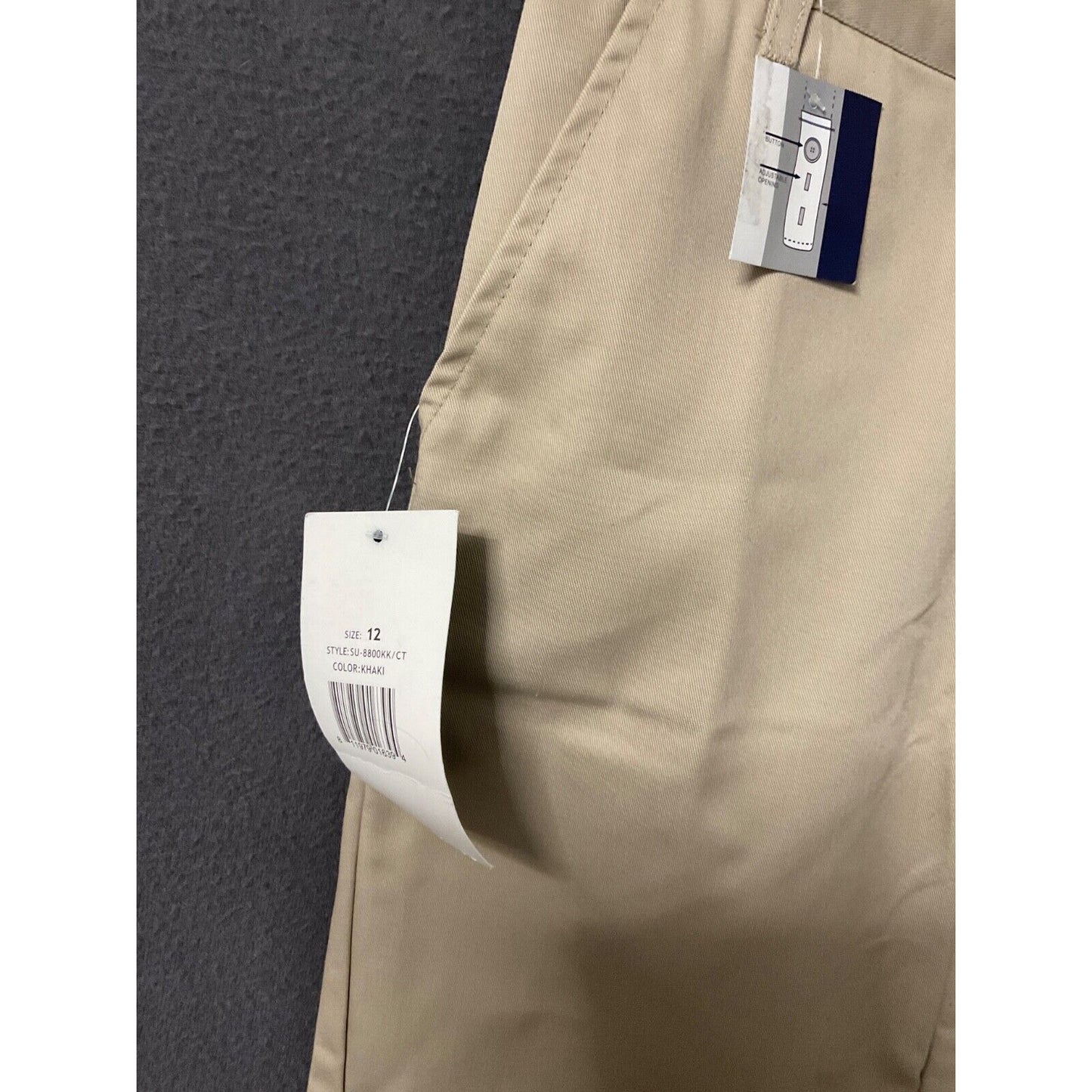 Classic School Uniform Shorts Boys 12 Khaki Chino Adjustable Waist NWT