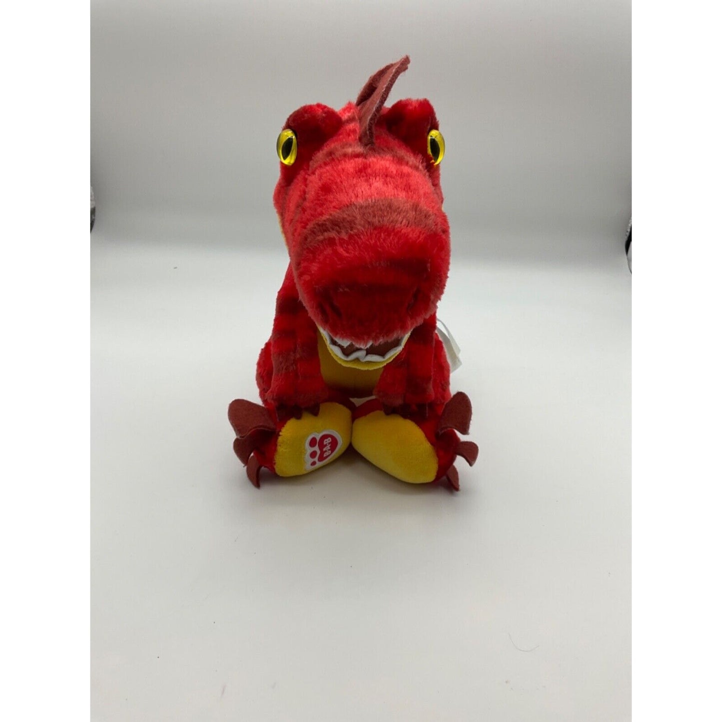 Build-A-Bear T-Rex/Velociraptor Dinosaur Plush Toy, 17", Red/Yellow with Sound