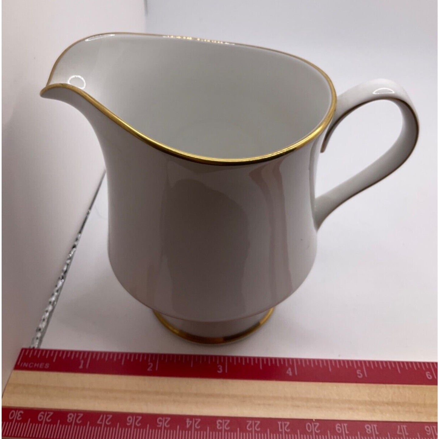 Vintage Sango China Savory 3724 Cream Pitcher  4", Made in Japan Gold Trim RETRO