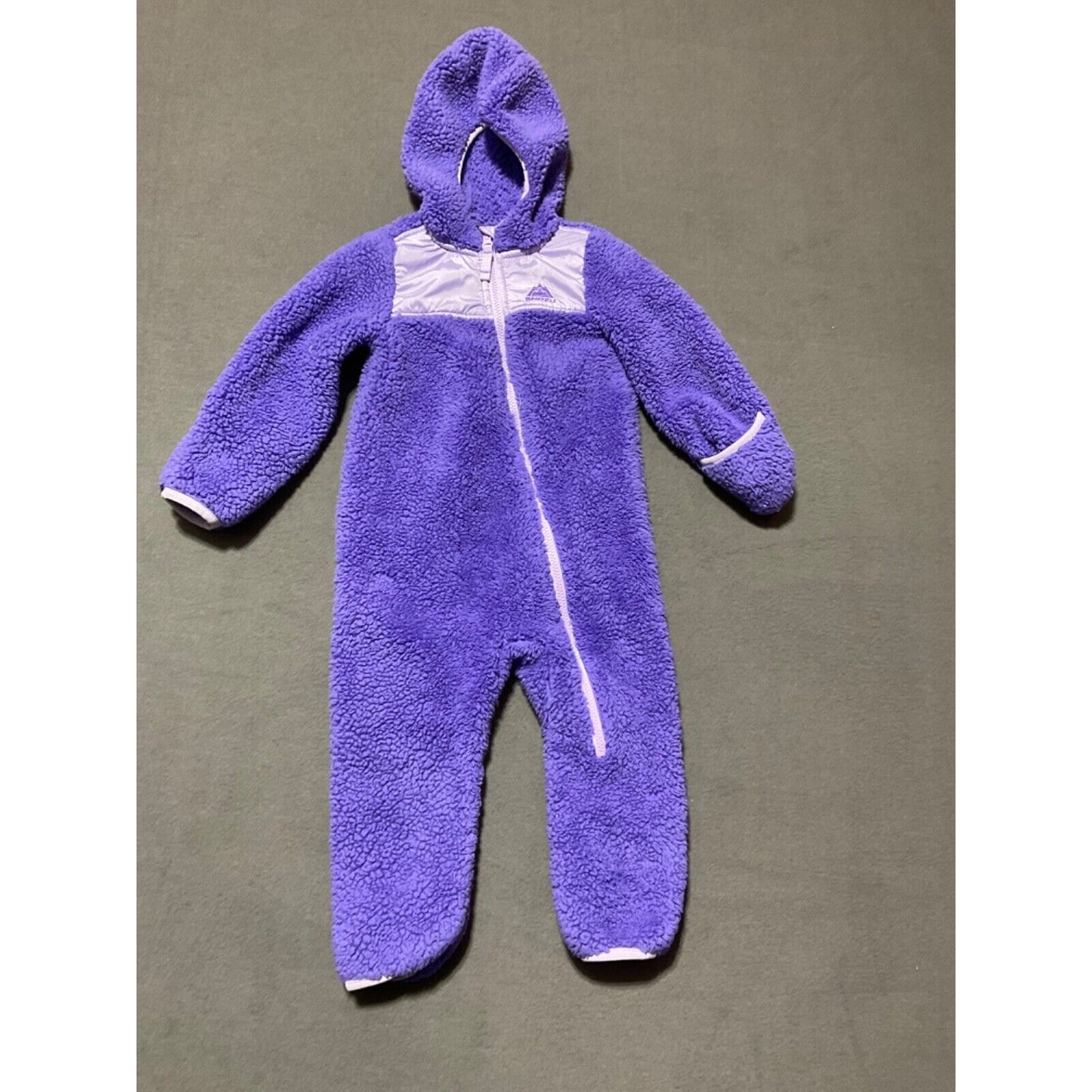 Snozu Infant Snowsuit 24 Months Blue Purple Fold-Over Mittens Toddler