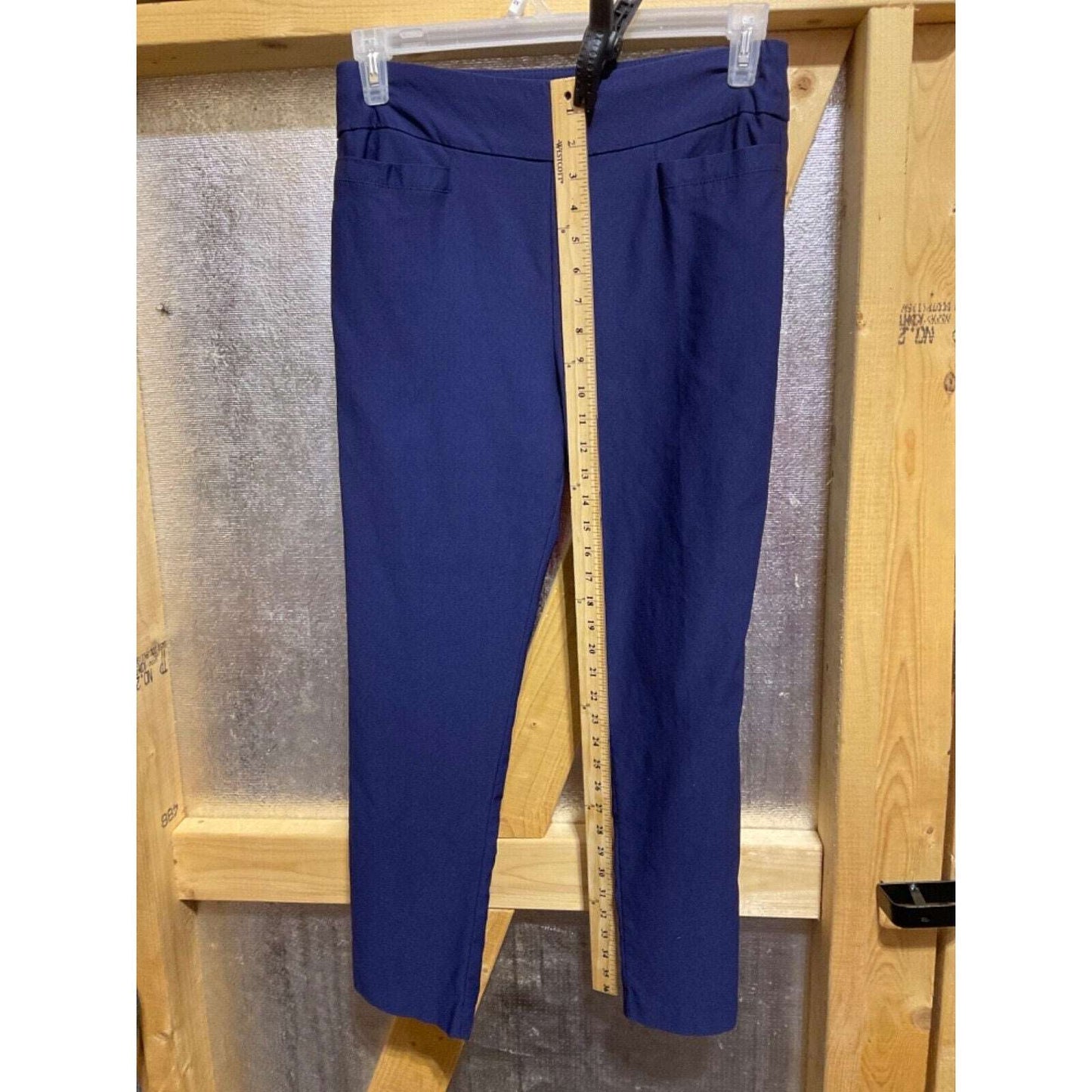 Kim Rogers Size 10P Blue Tummy Control Straight Leg Cropped Pants 31"x26"