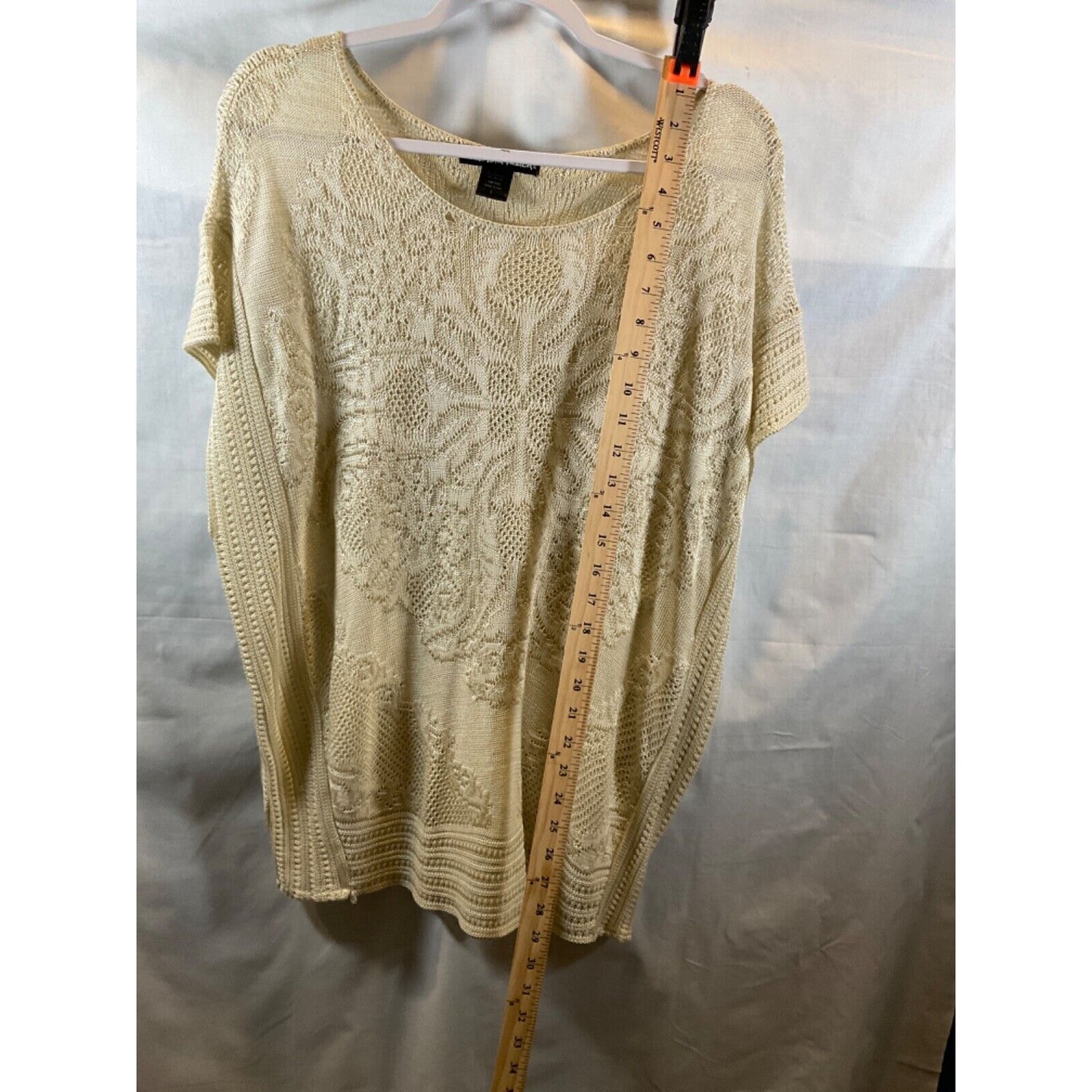 United States Sweaters Women's L Loose Knit Sweater - Tan, Small Flaw, Acrylic/R