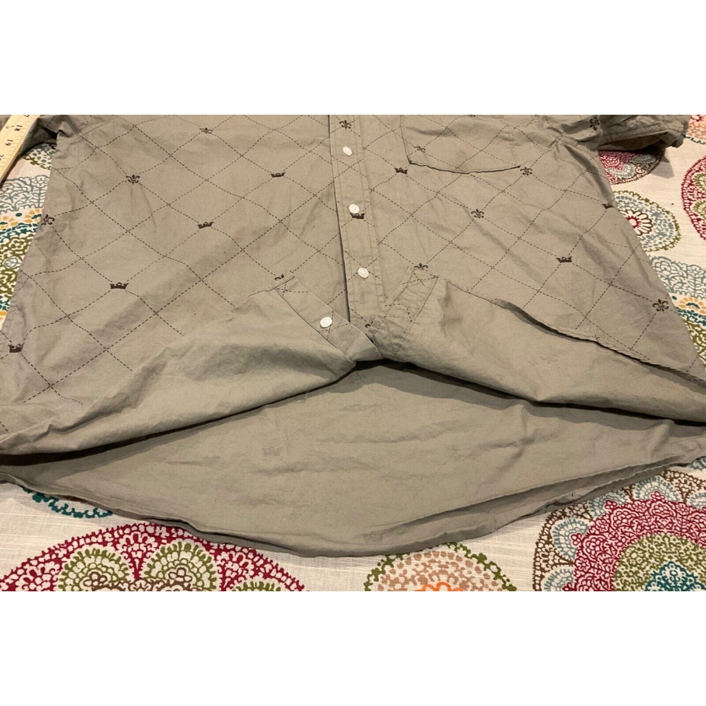 Route Sixty Six Men's XL Button Down Shirt Grey Short Sleeve CLASSIC