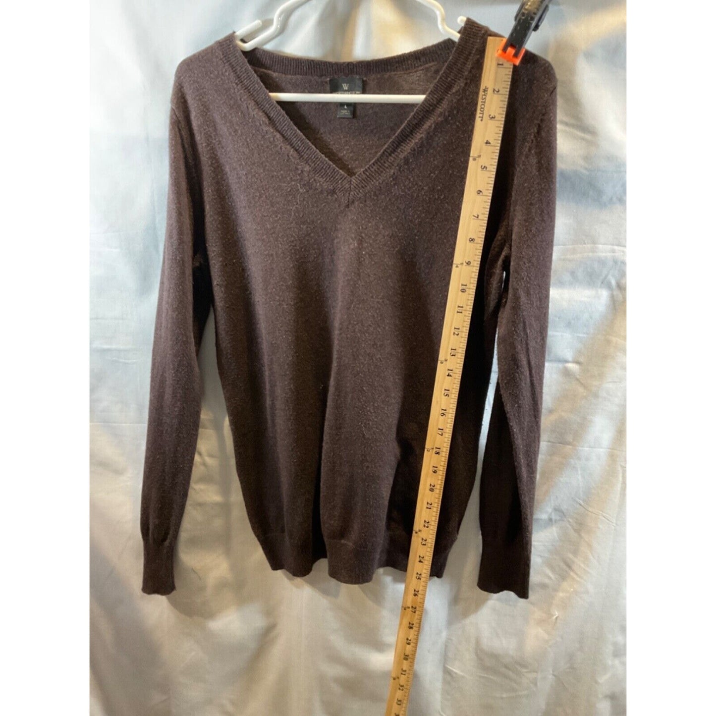 Worthington Women's Lightweight Knit Sweater Size L, Brown, Cotton Blend - FLAWS