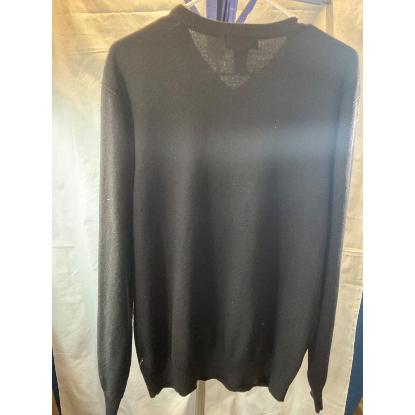 Attention Grandpa Men's XL Black Pullover Sweater, Long Sleeve, 100% Acrylic