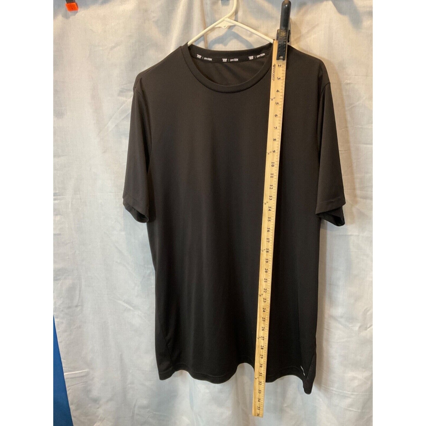 Kohl's DryTek Black Short Sleeve Shirt, Labeled 2XXL Tall, Fits Like 1XL Tall