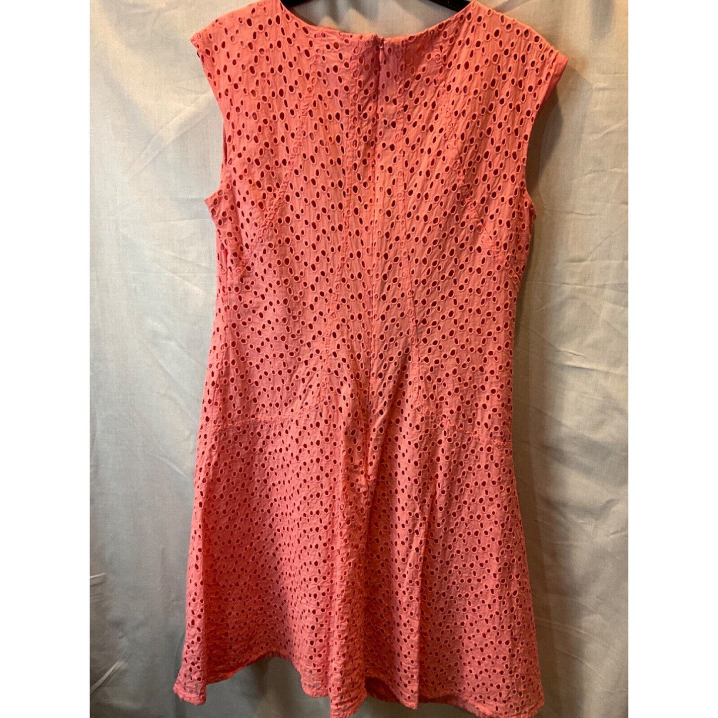 Cute Roz & Ali Pink Embroidered-Look Dress, Size 12, Sleeveless, Flared Bottom