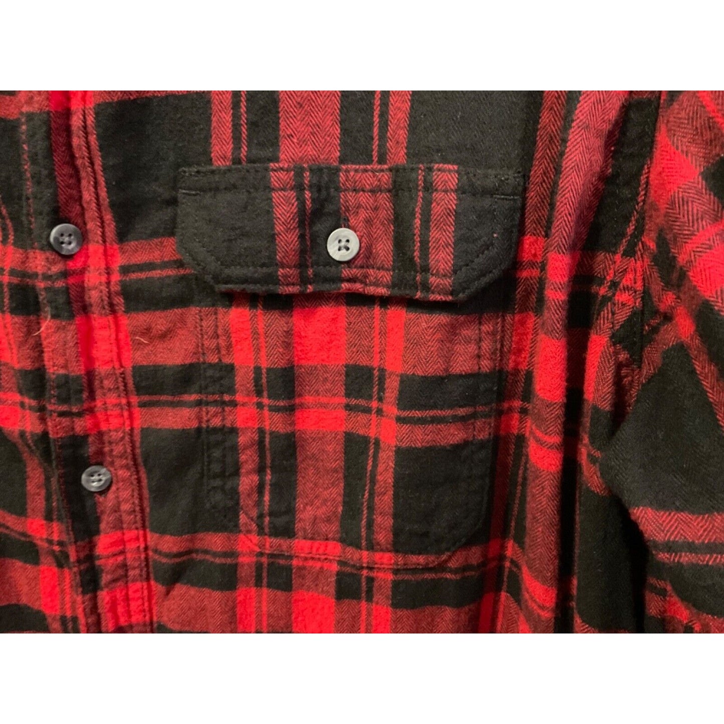 Men's GEORGE Large (42-44) Red Plaid Flannel Long Sleeve Button Down COLLAR