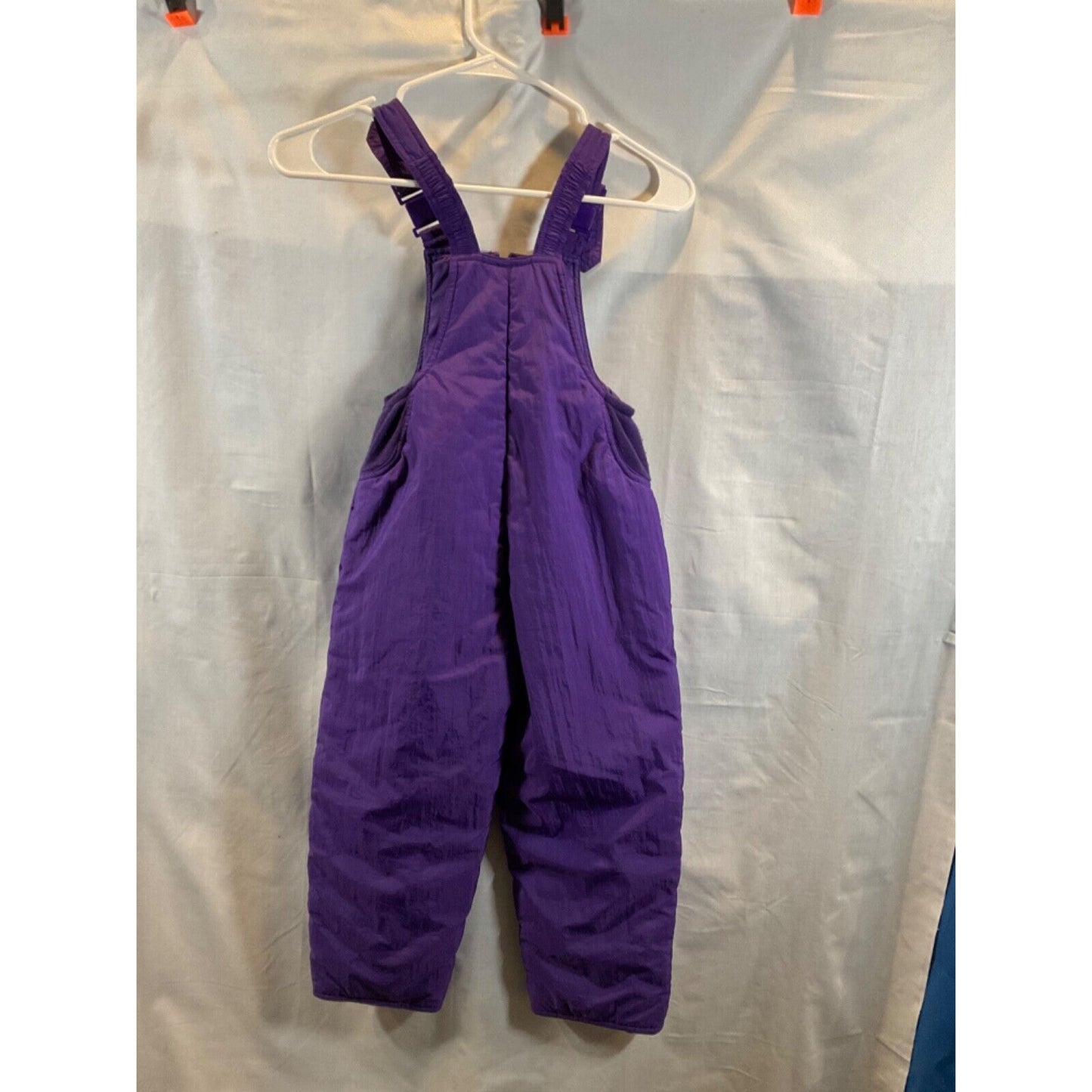 New Moves Girls Purple Snowsuit Bibs Size 6 Front Zip Pockets ADJUSTABLE STRAPS