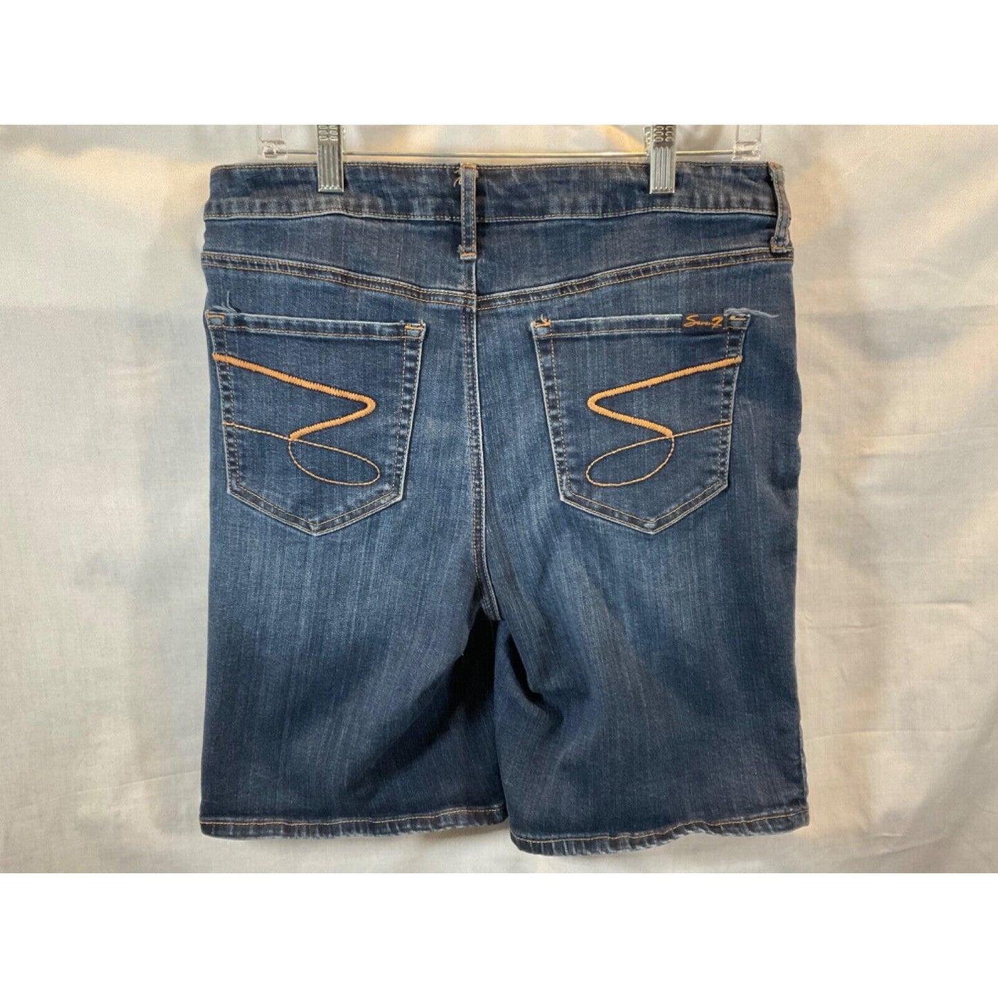 Seven7 Womens Weekend Bermuda Shorts Size 16 Stretch Denim Blue Style MY3207AT