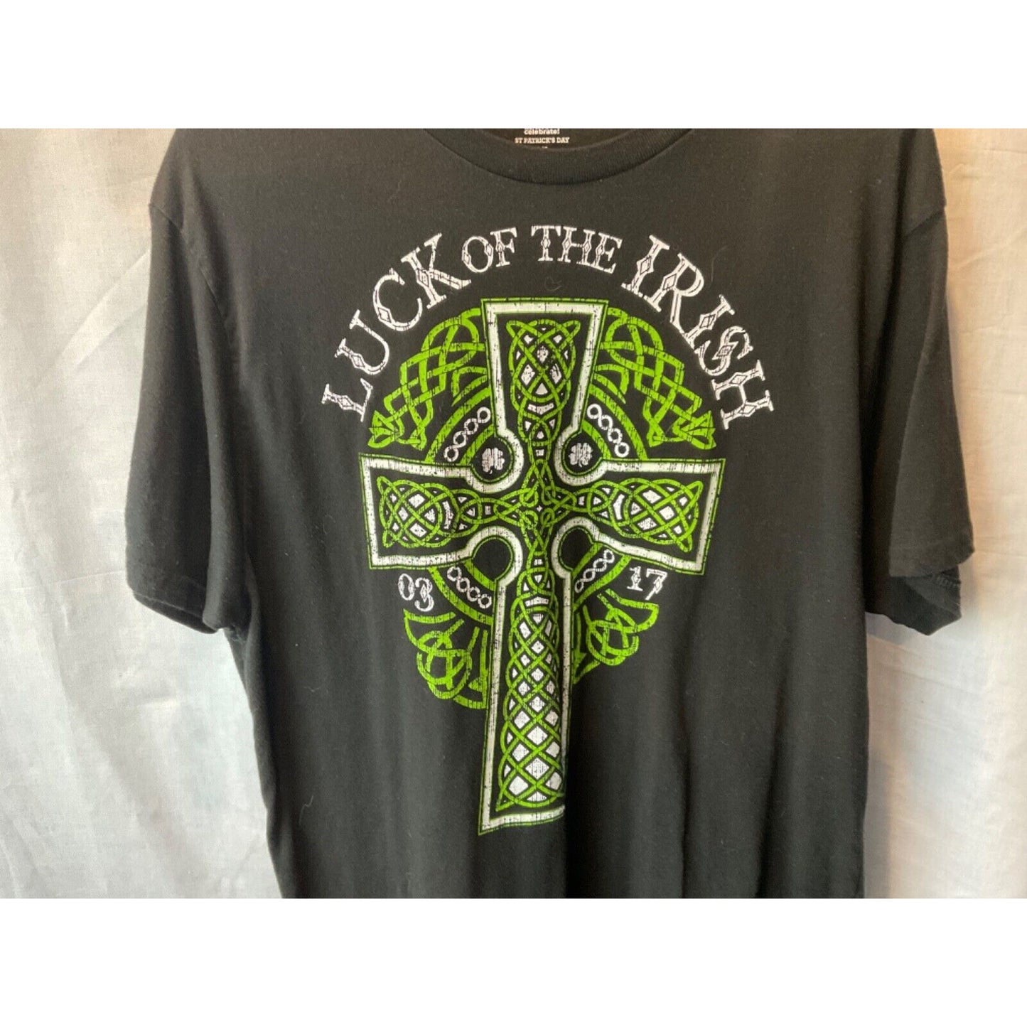 Men's Large St. Patrick's Day Graphic Tee 'Luck of the Irish'