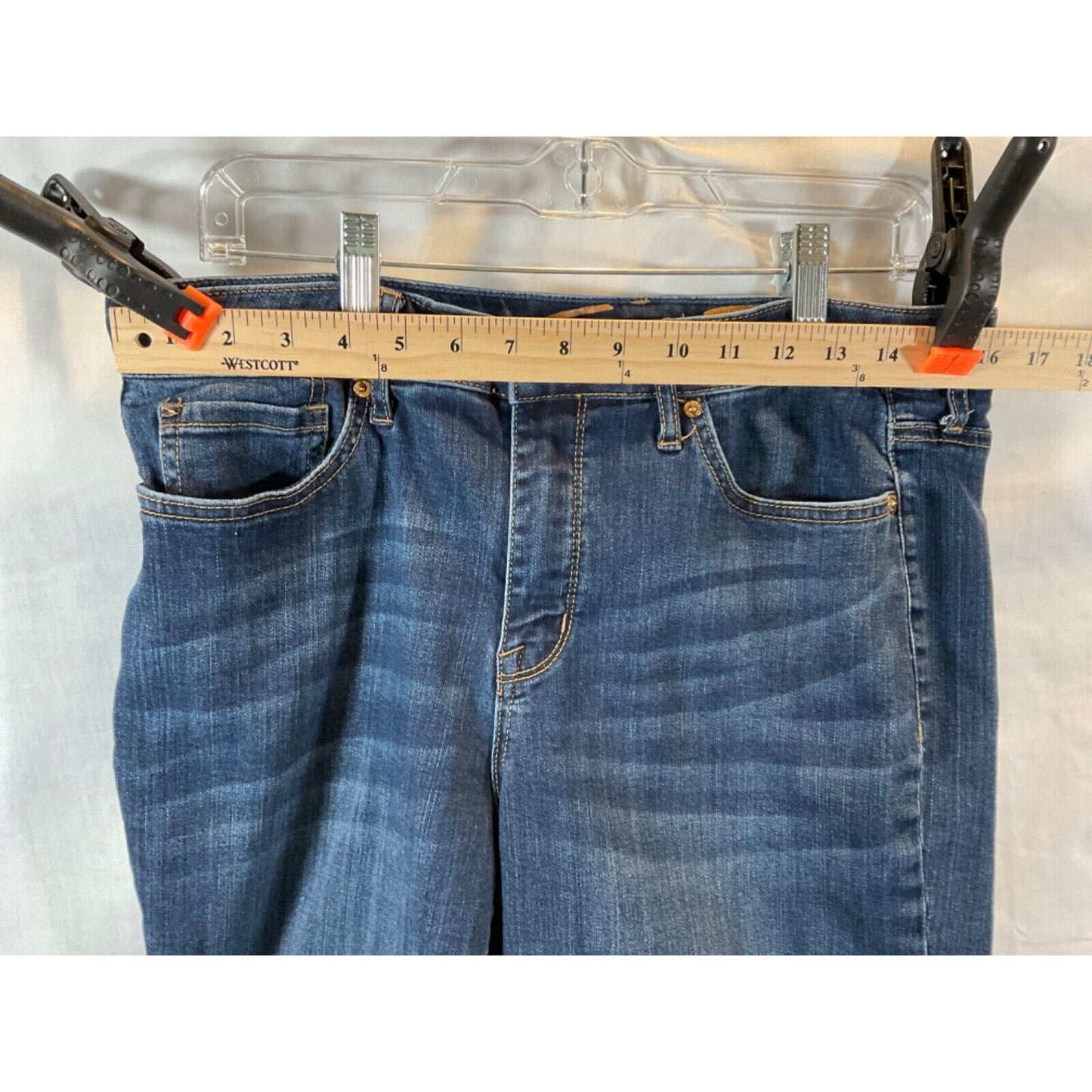 Seven7 Womens Weekend Bermuda Shorts Size 16 Stretch Denim Blue Style MY3207AT