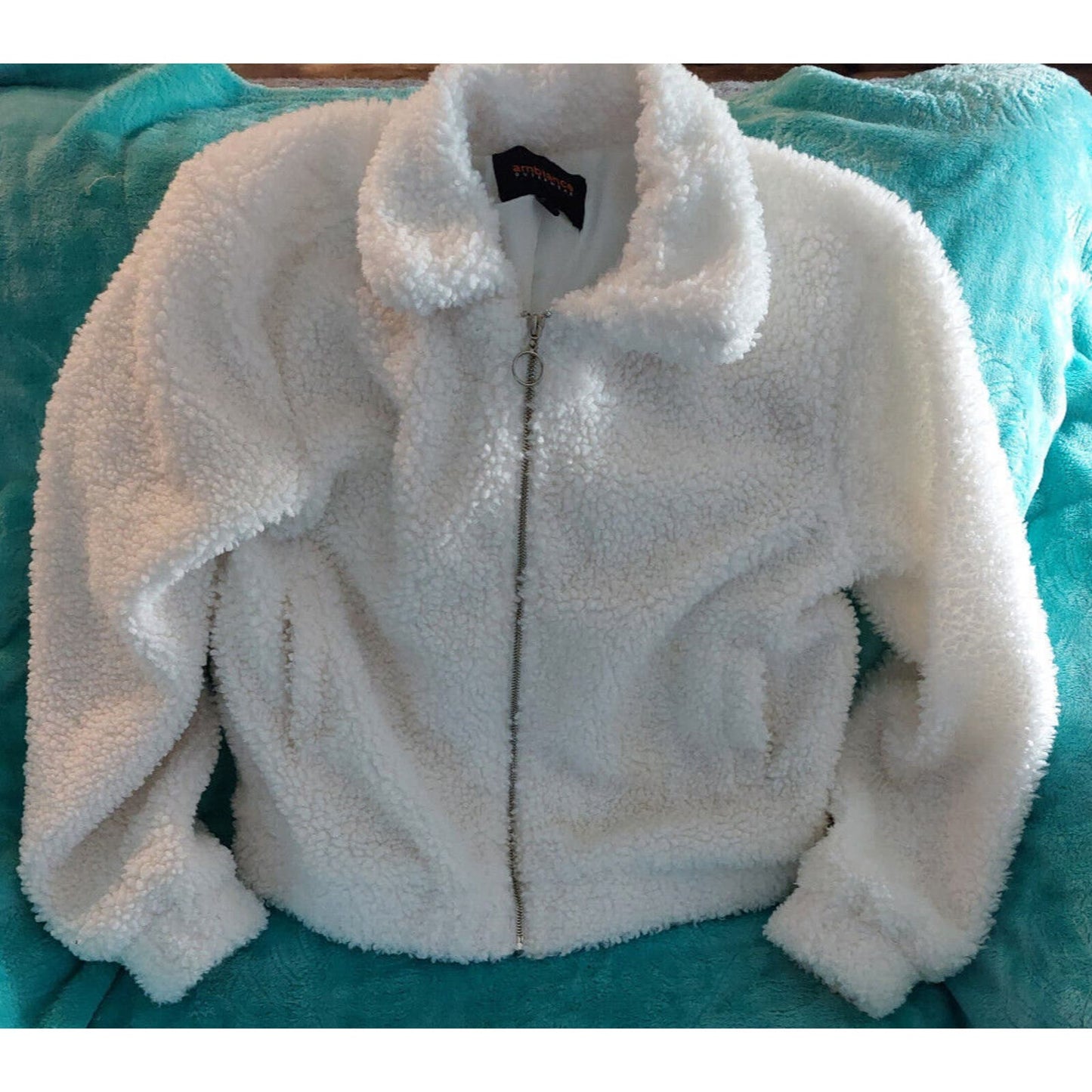 Women's Small Ambiance Teddy Bear Jacket, Cozy Plush Outerwear